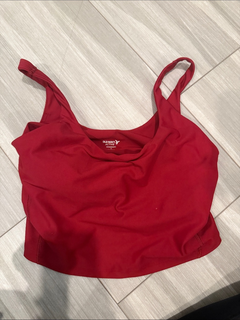 Old Navy Red Athletic powersoft Crop Tank with built-in bra